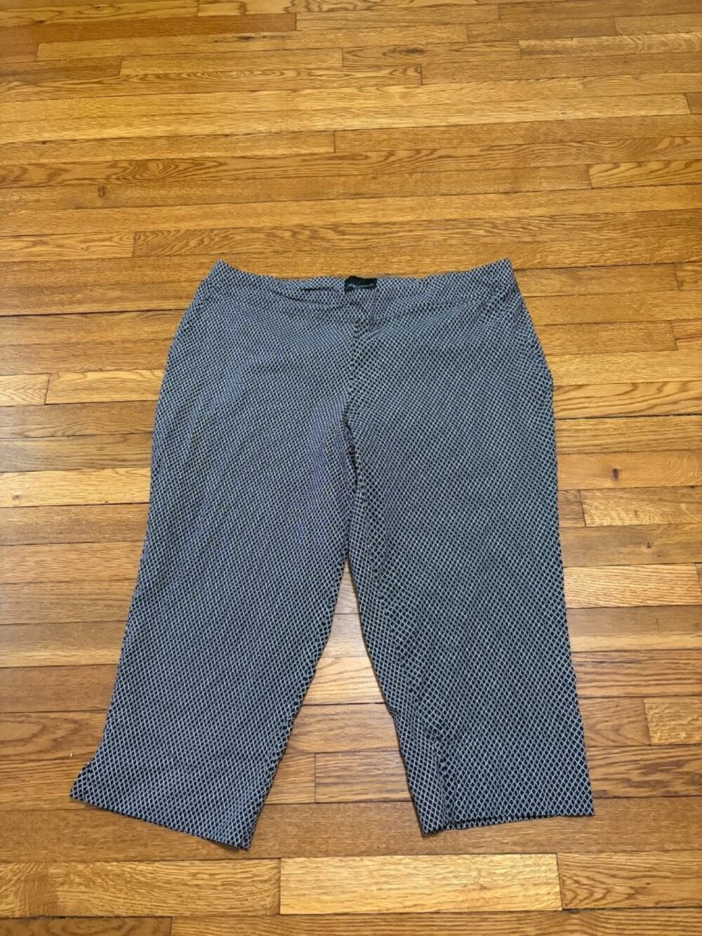 Cynthia Rowley Women’s Cropped Pants Plus Sz 22W Black White Patterned Rayon